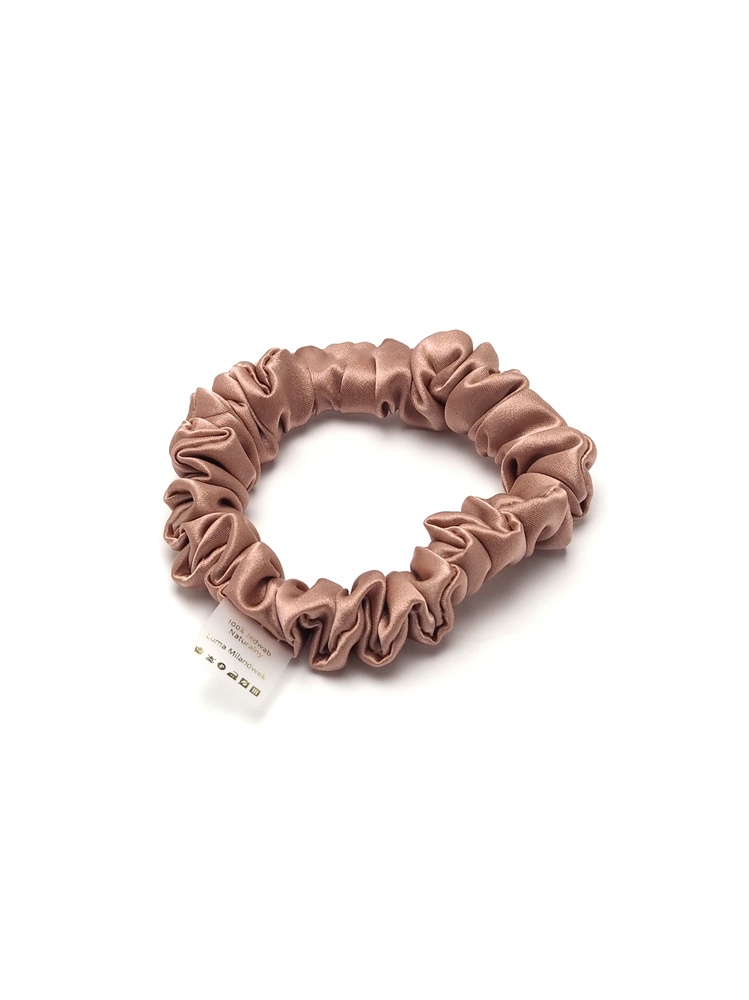 JGM-20 Satynowa gumka do w�os�w frotka scrunchie slim pudrowo-r�owa